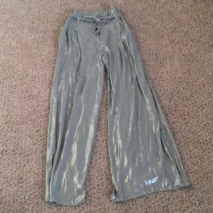 Metallic silky high waisted Zara pants
